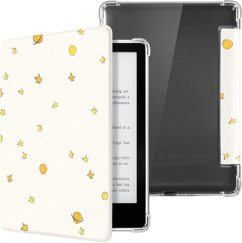 CoBak Case for Kindle Paperwhite (6.8" 11th Generation 2021 Released) & Paperwhite Signature Edition- New PU Leather Cover and Clear Soft Silicone Back Cover with Auto Sleep Wake Feature in Saudi Arabia