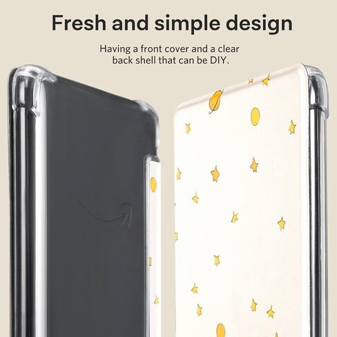CoBak Case for Kindle Paperwhite (6.8" 11th Generation 2021 Released) & Paperwhite Signature Edition- New PU Leather Cover and Clear Soft Silicone Back Cover with Auto Sleep Wake Feature in Saudi Arabia