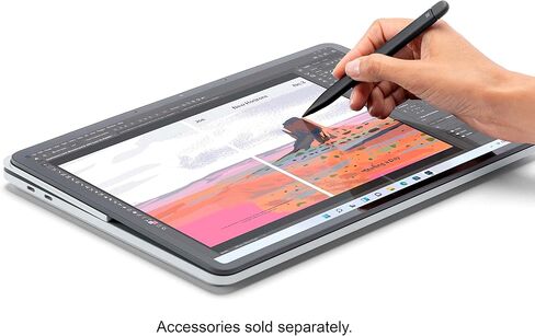 Microsoft Surface Laptop Studio 14.4-inch Touchscreen, 512GB SSD, i7, 16GB RAM with Windows 10 Pro (Core i7-11370H, Wi-Fi, GeForce RTX 3050 Ti, Latest Model) Platinum, ABR-00026 (Renewed) in Saudi Arabia