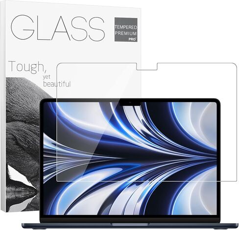 واقي شاشة لجهاز ماك بوك اير 13.6 بوصة 2022، طبقة من الزجاج المقوى لجهاز ماك بوك اير الجديد (M2 2022، A2681)، خالي من الفقاعات، رفيع للغاية، شفاف عالي الدقة، مضاد للخدش in Kuwait