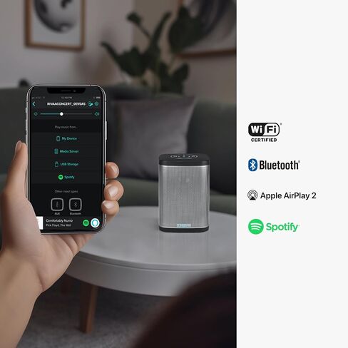 RIVA Upgraded Concert Wireless Smart Hi-Fi Speaker with Alexa Built-in, 6 Drivers, 50W, Voice Control, Multiroom Music System, Support Airplay 2, Spotify Streaming, Wi-Fi, Bluetooth (Black) in Saudi Arabia