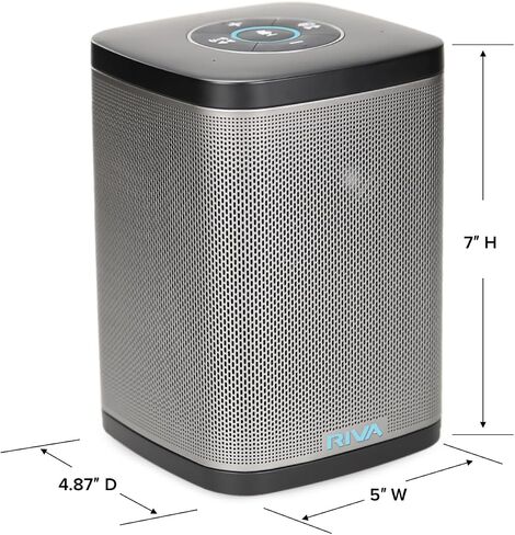 RIVA Upgraded Concert Wireless Smart Hi-Fi Speaker with Alexa Built-in, 6 Drivers, 50W, Voice Control, Multiroom Music System, Support Airplay 2, Spotify Streaming, Wi-Fi, Bluetooth (Black) in Saudi Arabia