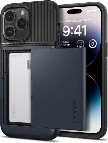 حافظة Spigen Slim Armor CS مصممة لهاتف iPhone 14 Pro (2022) [حماية عسكرية] - أسود in Saudi Arabia
