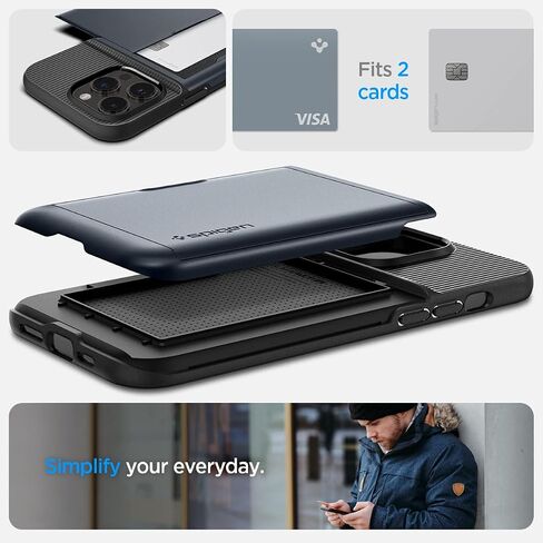 حافظة Spigen Slim Armor CS مصممة لهاتف iPhone 14 Pro (2022) [حماية عسكرية] - أسود in Saudi Arabia