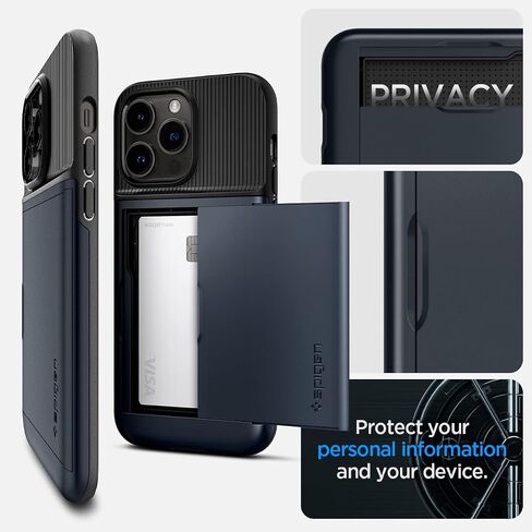 حافظة Spigen Slim Armor CS مصممة لهاتف iPhone 14 Pro (2022) [حماية عسكرية] - أسود in Saudi Arabia