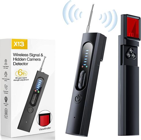 Hidden Camera Detector, 2024 Protable Anti-Spy camera Detector, RF Wireless Signal Scanner, GPS Tracker Detector for Travel, Hotel, Bathroom, Office, Car, 6 Levels Sensitivity in Saudi Arabia