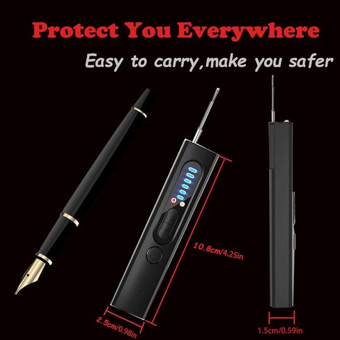 Hidden Camera Detector, 2024 Protable Anti-Spy camera Detector, RF Wireless Signal Scanner, GPS Tracker Detector for Travel, Hotel, Bathroom, Office, Car, 6 Levels Sensitivity in Saudi Arabia