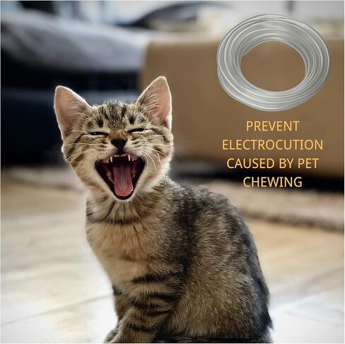 غطاء حماية للقطط والكلاب بطول 20 قدم لكابل USB وسلك الطاقة وكابل الصوت والفيديو، وغطاء سلك أنبوبي يمنع الحيوانات الأليفة من عض الأسلاك والتعرض للصعق بالكهرباء in Kuwait
