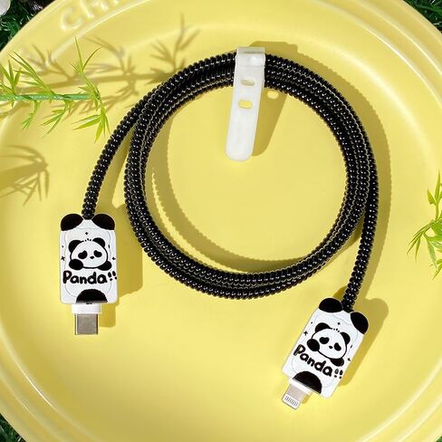 5 in 1 DIY 18W 20W Black Bow Protector Data Cable USB Charger Line Earphone Wire Saver Organizer Compatible with iPhone 11 12 13 14 15 Pro Max in Saudi Arabia