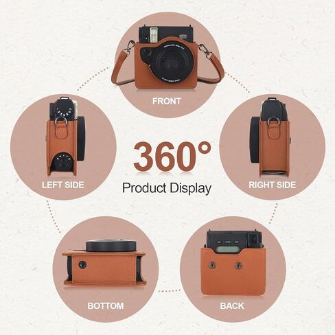 Instant Mini 99 Camera Protective Case for Fujifilm Instax Mini 99 Camera, Premium PU Leather Camera Bag Cover with Removable Adjustable Strap (Black) in Saudi Arabia