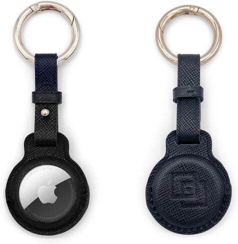 Genuine Leather AirTag Keychain Holder - Compatible with Apple AirTag | Small Leather Protecting Case with Key Ring for Superior Protection and Style | Secure Your AirTag by JANELLISSE (Cool Mint) in Saudi Arabia