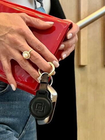 Genuine Leather AirTag Keychain Holder - Compatible with Apple AirTag | Small Leather Protecting Case with Key Ring for Superior Protection and Style | Secure Your AirTag by JANELLISSE (Cool Mint) in Saudi Arabia