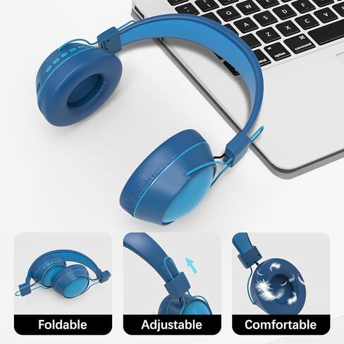 Kids Bluetooth Headphones, Kids Wireless Headphones Over Ear Headset LED Light Up, Light Weight, Adjustable,Built-in Mic Headphones for Girls Boys Teen in Saudi Arabia