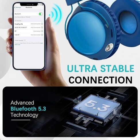 Kids Bluetooth Headphones, Kids Wireless Headphones Over Ear Headset LED Light Up, Light Weight, Adjustable,Built-in Mic Headphones for Girls Boys Teen in Saudi Arabia