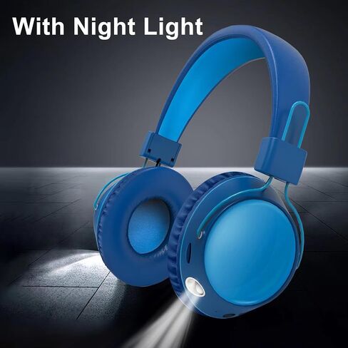 Kids Bluetooth Headphones, Kids Wireless Headphones Over Ear Headset LED Light Up, Light Weight, Adjustable,Built-in Mic Headphones for Girls Boys Teen in Saudi Arabia