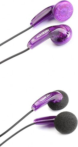 Yuandao HiFi Wired Earbuds: 15.4mm Dynamic 3.5mm Plug Earphones with Mic and Call/Music Control Button, Bass Stereo in Ear IEMs for Gaming/Sport/Student/PC/Phone/Tablet, Purple with Mic in Kuwait