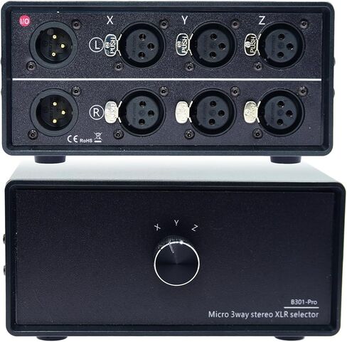 No Noise No External Power 3 in 1 Out XLR Audio Selector Switch Balanced Audio Converter 3 Channel Splitter switcher Box 3-Way Stereo Passive Select Switcher in Saudi Arabia