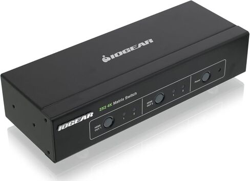 IOGEAR 2x2 HDMI Matrix Switch مع جهاز تحكم عن بعد - 4K 60HZ - 2in x 2out - إشارة تصل إلى 49 قدمًا - ما يصل إلى 10.2 جيجابت في الثانية - RS- 232 التحكم التسلسلي - GHMS8422 in Kuwait