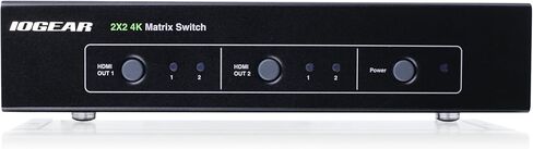 IOGEAR 2x2 HDMI Matrix Switch مع جهاز تحكم عن بعد - 4K 60HZ - 2in x 2out - إشارة تصل إلى 49 قدمًا - ما يصل إلى 10.2 جيجابت في الثانية - RS- 232 التحكم التسلسلي - GHMS8422 in Kuwait