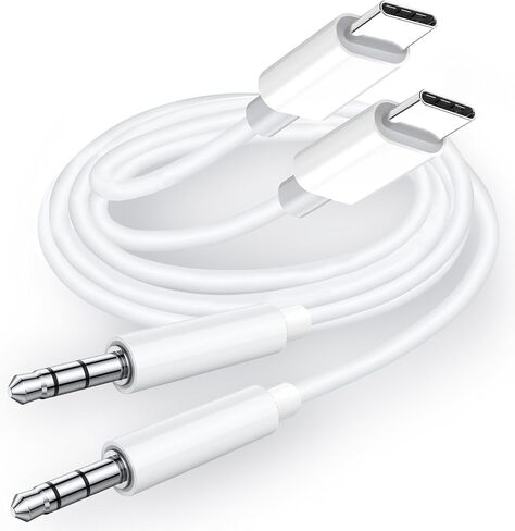 كابل مقبس سماعة رأس USB من النوع C إلى 3.5 ملم، 2 حزمة AUX إلى USB C لسلك ستيريو مكبر صوت السيارة متوافق مع iPhone 15 Pro Max، S23 S22 Ultra، iPad Pro/Air، Pixel 5 XL، 3.3 قدم in Kuwait