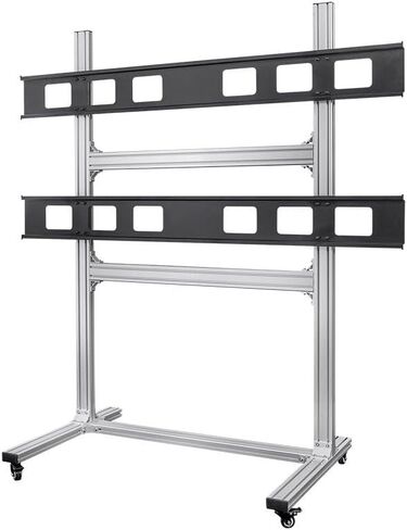 Monoprice 2x2 Video Wall Mount Bracket System Rolling Display Cart with Micro Adjustment Arms - for TVs 32in to 55in, Max Weight 100 Lbs Per Display, VESA Patterns Up to 600x400 - Commercial Series in Saudi Arabia