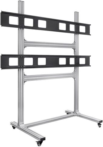 Monoprice 2x2 Video Wall Mount Bracket System Rolling Display Cart with Micro Adjustment Arms - for TVs 32in to 55in, Max Weight 100 Lbs Per Display, VESA Patterns Up to 600x400 - Commercial Series in Saudi Arabia