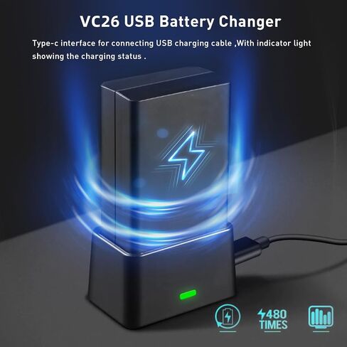شاحن بطارية Godox VC26 USB V1 V1Pro، مدخل تيار مستمر 5 فولت مخرج تيار مستمر 8.4 فولت، متوافق مع بطارية فلاش GODOX V1-C/N/S V1Pro-C/N/S V860III-C/N/S ذات الرأس الدائري in Kuwait