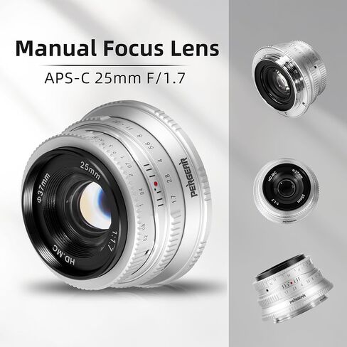 عدسة Pergear 25 مم F1.7 ذات فتحة كبيرة APS-C M4/3 متوافقة مع باناسونيك GH6، GH5، GH5II GH4، GM5، GX1، G9II Olympus OM-1 II، E-M5 III، OM-5، E-P7، E-M10 IV (الشظية) in Kuwait