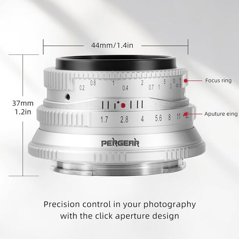 عدسة Pergear 25 مم F1.7 ذات فتحة كبيرة APS-C M4/3 متوافقة مع باناسونيك GH6، GH5، GH5II GH4، GM5، GX1، G9II Olympus OM-1 II، E-M5 III، OM-5، E-P7، E-M10 IV (الشظية) in Kuwait