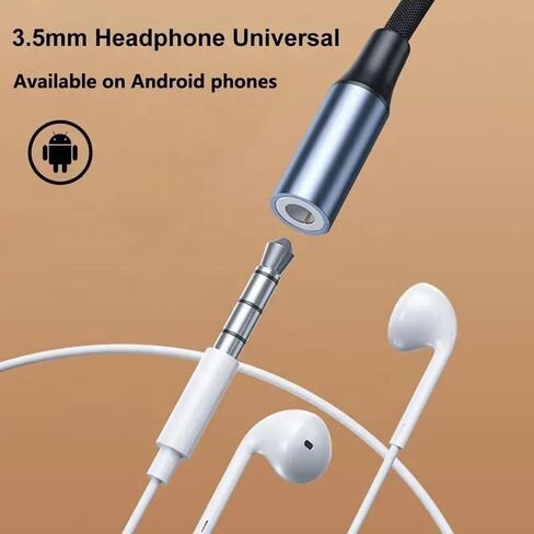 محول سماعة رأس USB C إلى 3.5 ملم - Apple iPhone 15 وiPad مع منفذ USB من النوع C، محول مقبس صوت Aux لسماعات الأذن Android Dongle لهاتف iPhone 15Pro Max وGalaxy وGoogle Pixel in Kuwait