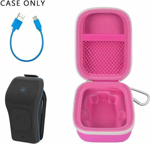 حقيبة حمل لمكبر صوت Noxgear 39g يمكن ارتداؤه بتقنية البلوتوث، مكبرات صوت محمولة لاسلكية بمشبك مغناطيسي، صندوق تخزين صغير للسفر مع جيب للكابلات، حقيبة حلقة تسلق فقط (وردي) in Kuwait