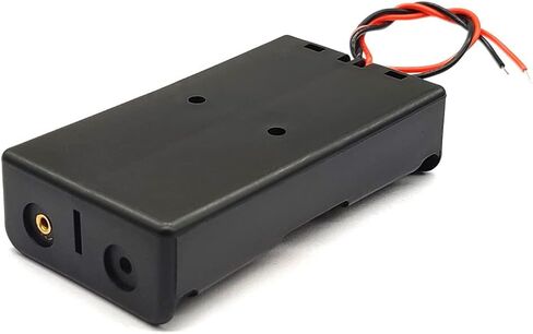 علبة صندوق حامل بطارية DC 7.4V 2 فتحة 2 سلسلة 18650 مع سلكين وزنبرك (عبوة من 4 قطع) in Saudi Arabia
