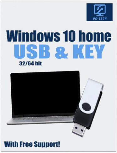 مفتاح تثبيت وتنشيط USB قابل للتمهيد لنظام التشغيل Windows 10. إصلاح إصلاح واستعادة أجهزة الكمبيوتر والكمبيوتر المحمول وسطح المكتب. يتضمن مفتاح التنشيط وتثبيت USB. دعم فني مجاني! [بطاقة_مفتاح_البرنامج]... in Saudi Arabia