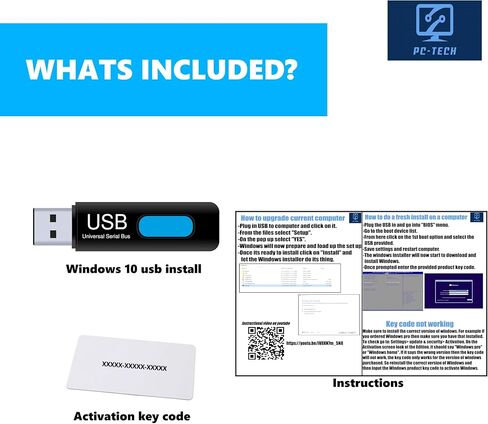 مفتاح تثبيت وتنشيط USB قابل للتمهيد لنظام التشغيل Windows 10. إصلاح إصلاح واستعادة أجهزة الكمبيوتر والكمبيوتر المحمول وسطح المكتب. يتضمن مفتاح التنشيط وتثبيت USB. دعم فني مجاني! [بطاقة_مفتاح_البرنامج]... in Saudi Arabia