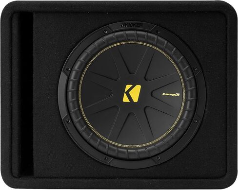 KICKER CompC Vented Enclosure with 12"(30cm) Subwoofer, 50VCWC122, Trunk Style Wedge, 2-ohm, 600 Watts Peak, 150-300 Watts RMS, Forced-Air Cooling, Increased Excursion, Car,Truck, SUV in Saudi Arabia