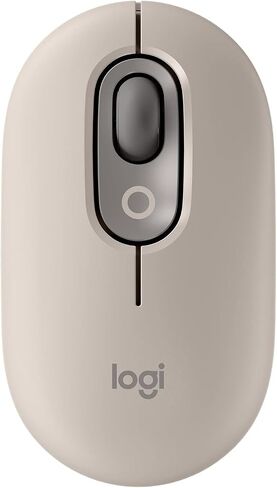 Logitech POP Mouse, Wireless Mouse with Customizable Emojis, Compact Design, Bluetooth, Multi-Device, OS Compatible - Mist-Sand (Renewed) in Saudi Arabia