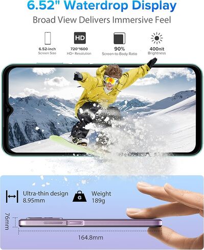 هواتف خلوية Ulefone غير مقفلة، Note 14 Android 12 هواتف ذكية غير مقفلة، بطارية ضخمة 4500 مللي أمبير في الساعة، 7 جيجابايت + 16 جيجابايت، شاشة 6.52 بوصة، خفيفة الوزن نحيفة للغاية، كاميرا AI مزدوجة، نظام تحديد المواقع OTG، إصدار الولايات المتحدة - أسود in Saudi Arabia