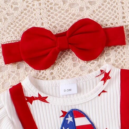 4th of July Baby Girl Outfits Newborn Romper Dress Summer Infant American Flag Clothes Cute Toddler Tutu Dresses in Saudi Arabia
