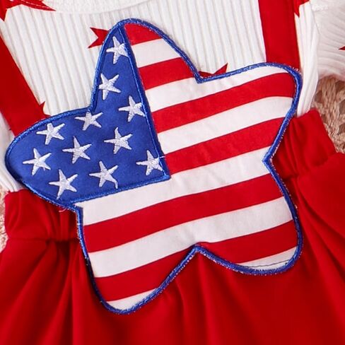4th of July Baby Girl Outfits Newborn Romper Dress Summer Infant American Flag Clothes Cute Toddler Tutu Dresses in Saudi Arabia