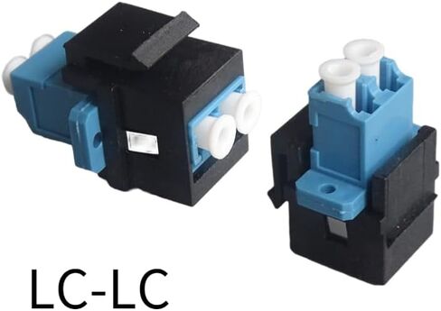 5 LC Fiber Optic Adapters LC to LC Duplex Dual Mode 10GB F/F Keystone Female to Female Couplers for Wall Panels, Wiring Blocks, and Surface Mount Boxes in Black in Saudi Arabia