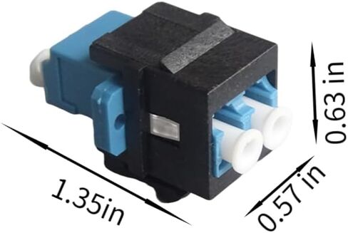 5 LC Fiber Optic Adapters LC to LC Duplex Dual Mode 10GB F/F Keystone Female to Female Couplers for Wall Panels, Wiring Blocks, and Surface Mount Boxes in Black in Saudi Arabia