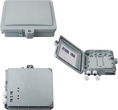 12 Core Fiber Optical Terminal Box Fiber Optic Distribution Enclosure FTTH Fiber Optic Accessories 9.64 x 8.66 x 2.56inch in Saudi Arabia