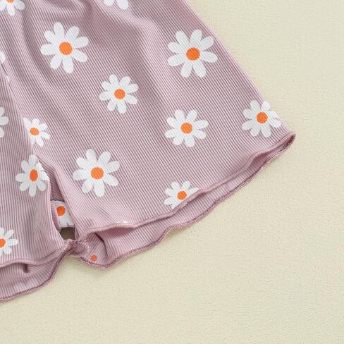0-3T Toddler Baby Girl Summer Clothes Short Sleeve Floral Tshirt Tops and Shorts Set Oversized Outfit Boho Clothes in Saudi Arabia