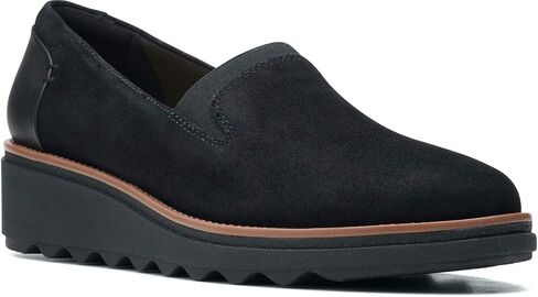 Clarks Women's Sharon Dolly Loafer, Black, 8 Wide in Saudi Arabia