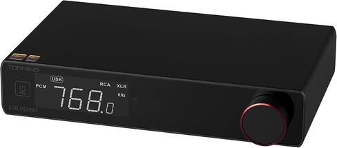 جهاز فك التشفير Topping E70 Velvet AK4499EX XU316 DSD512 PCM768k هرتز BT 5.1 LDAC 24Bit/96k هرتز مع جهاز تحكم عن بعد DAC (أسود) in Kuwait