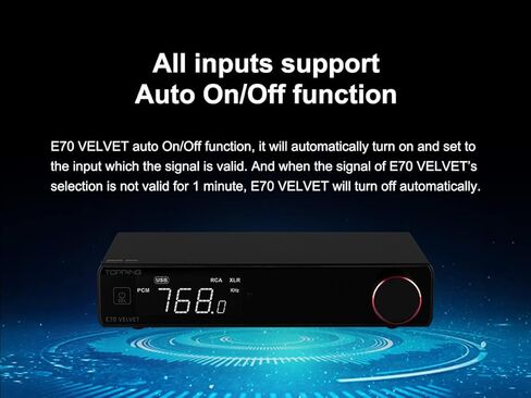 جهاز فك التشفير Topping E70 Velvet AK4499EX XU316 DSD512 PCM768k هرتز BT 5.1 LDAC 24Bit/96k هرتز مع جهاز تحكم عن بعد DAC (أسود) in Kuwait