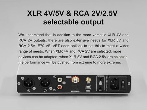 جهاز فك التشفير Topping E70 Velvet AK4499EX XU316 DSD512 PCM768k هرتز BT 5.1 LDAC 24Bit/96k هرتز مع جهاز تحكم عن بعد DAC (أسود) in Kuwait