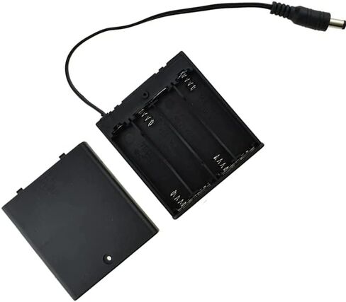 4Pcs AA DC 5.5x2.1mm Male Connector 4x1.5V 6V Battery Holder Case Box ON-Off Switch Cover Plastic Storage Boxes in Saudi Arabia