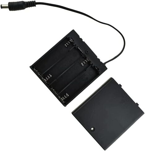 4Pcs AA DC 5.5x2.1mm Male Connector 4x1.5V 6V Battery Holder Case Box ON-Off Switch Cover Plastic Storage Boxes in Saudi Arabia