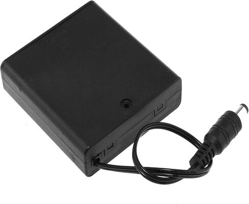 4Pcs AA DC 5.5x2.1mm Male Connector 4x1.5V 6V Battery Holder Case Box ON-Off Switch Cover Plastic Storage Boxes in Saudi Arabia